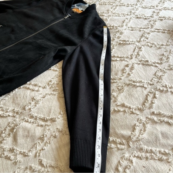 ENZO Dublin Hybrid Black Zip-Up Baseball Collar Knit Sleeves Jacket Men's M Coat - Picture 7 of 8